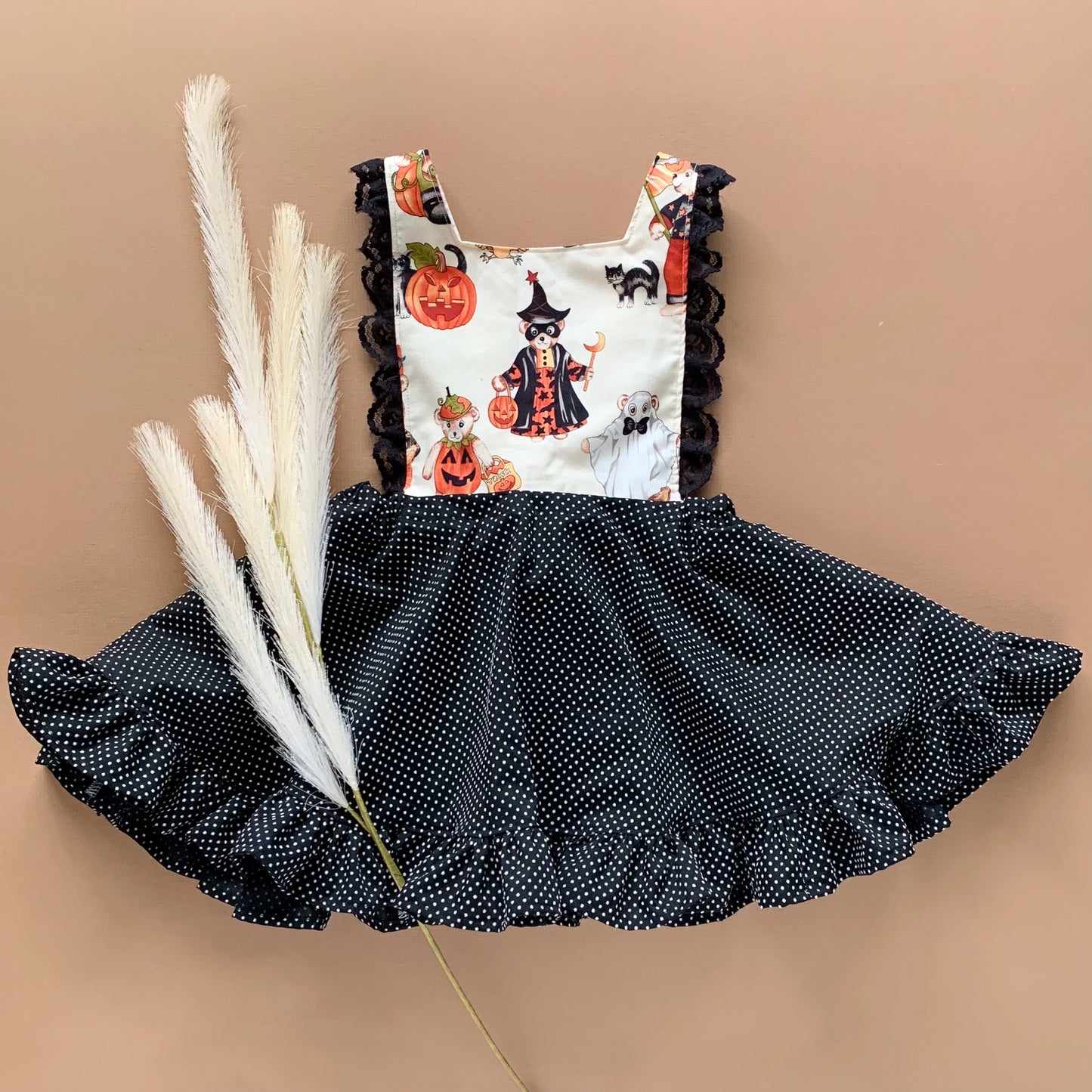 OOAK Halloween Pinafore 3T