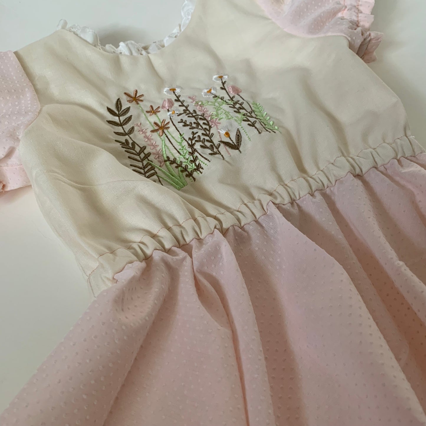 Embroidered Floral Swiss Dot Twirl Dress 4T