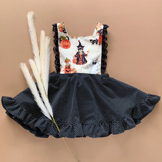 OOAK Halloween Pinafore 3T