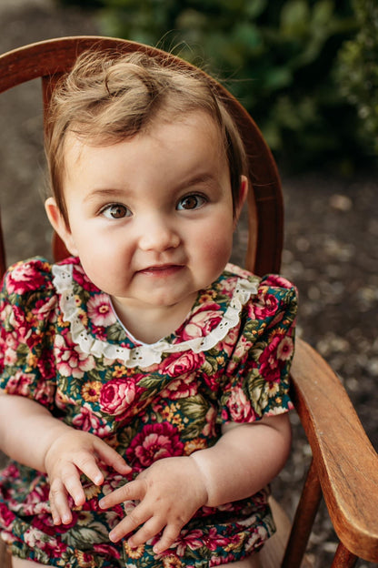 Peter Pan Collar with Puffy Sleeves Romper