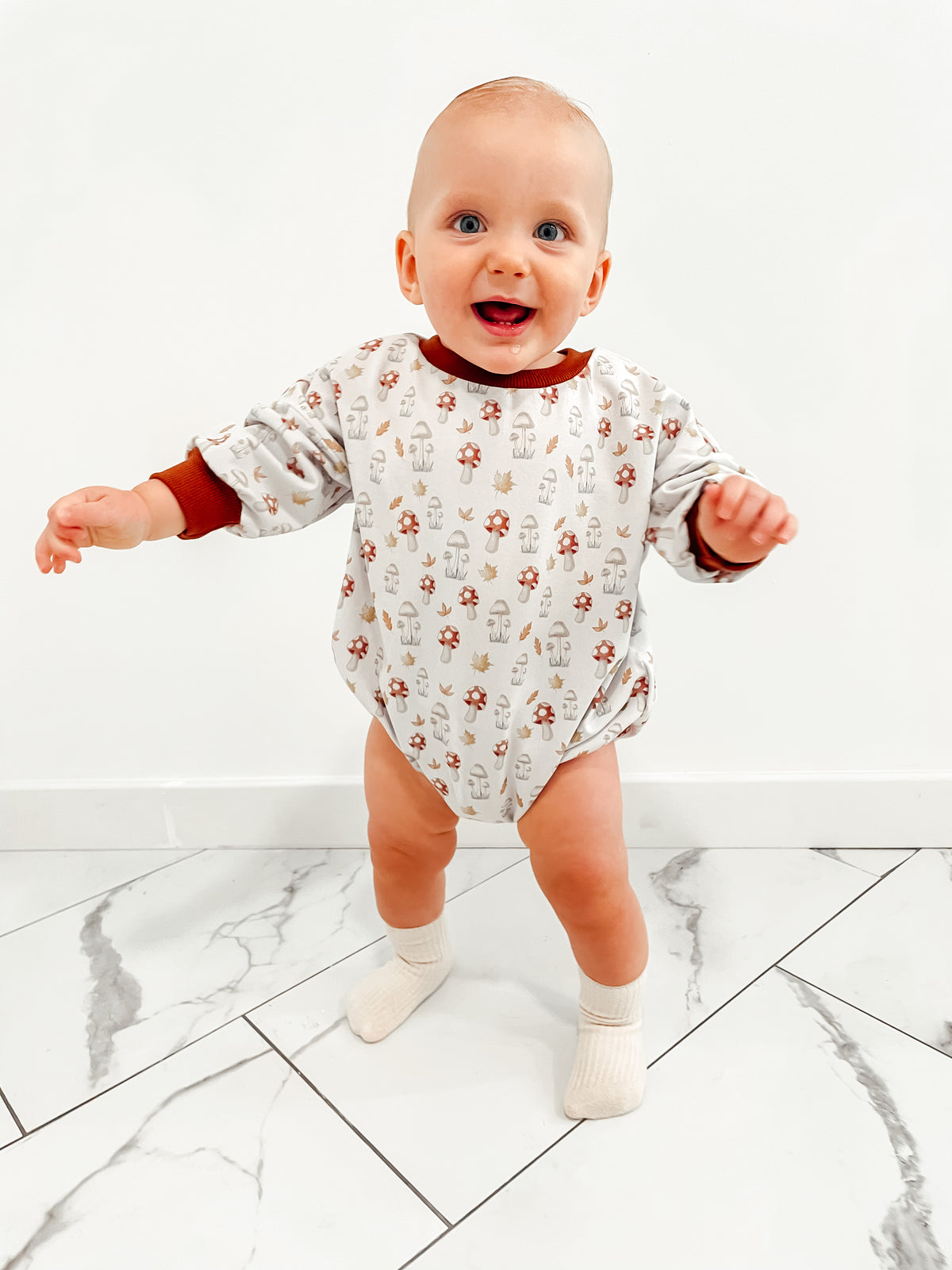 Organic Mushroom Sweater Romper