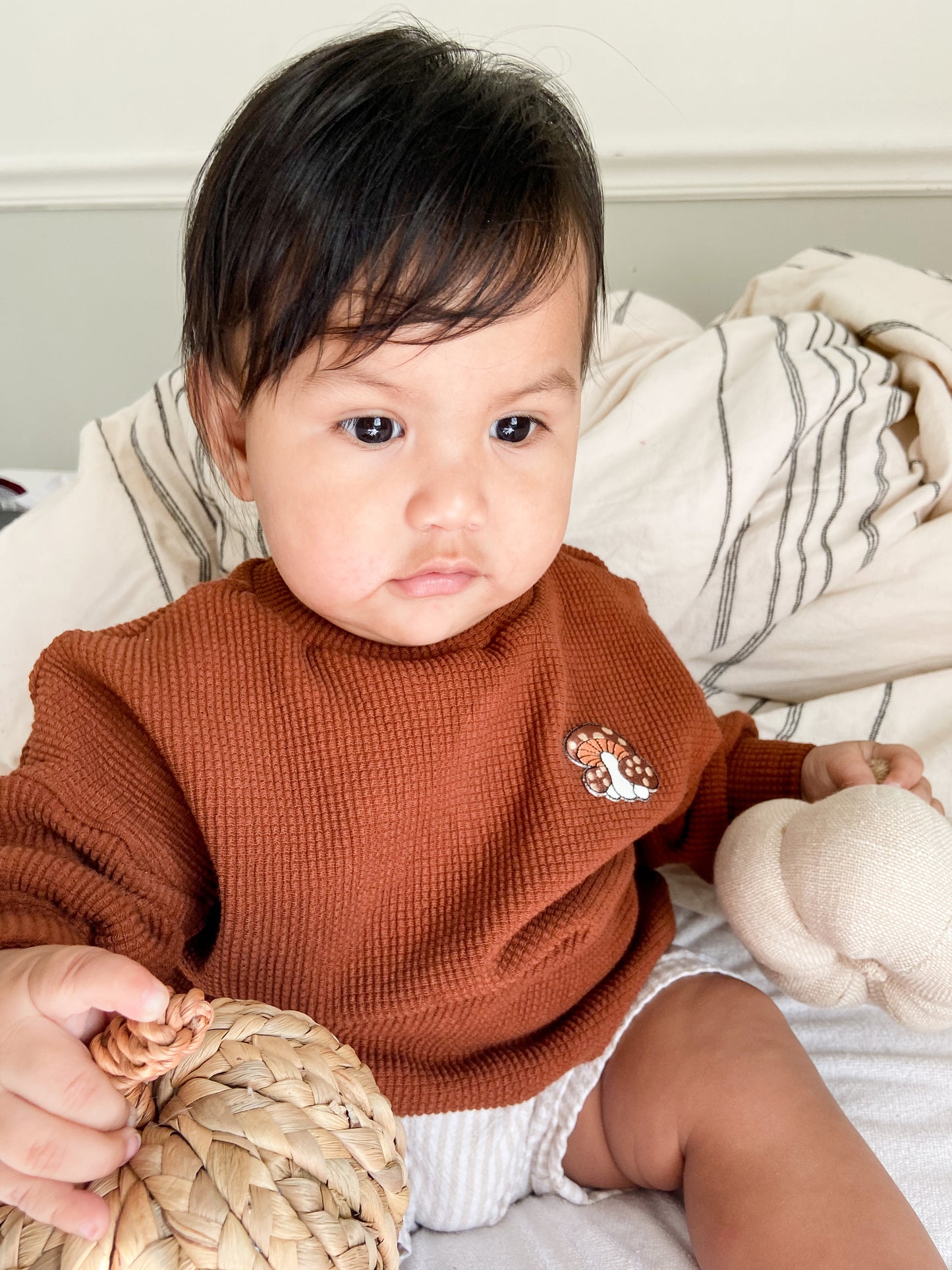 Organic Waffle Mushroom Oversized Sweater