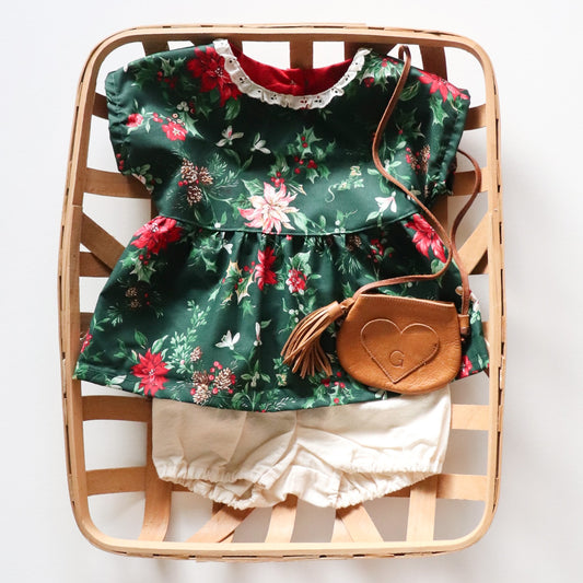 Vintage Christmas Peplum Top 3/4T
